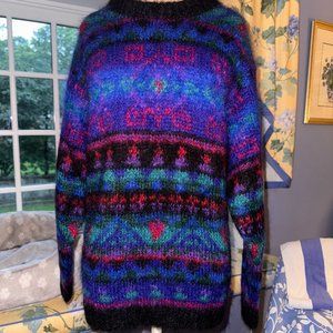 Talbots Mohair/Wool blend Sweater in Blue, Pink, Purple and Green ~ Size L ~ NWT